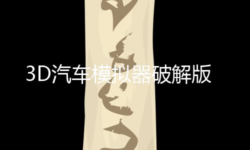 3D汽车模拟器破解版下载